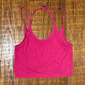 Y2K Express Hot Pink Cropped Cami Top – XS – Stretchy Fitted